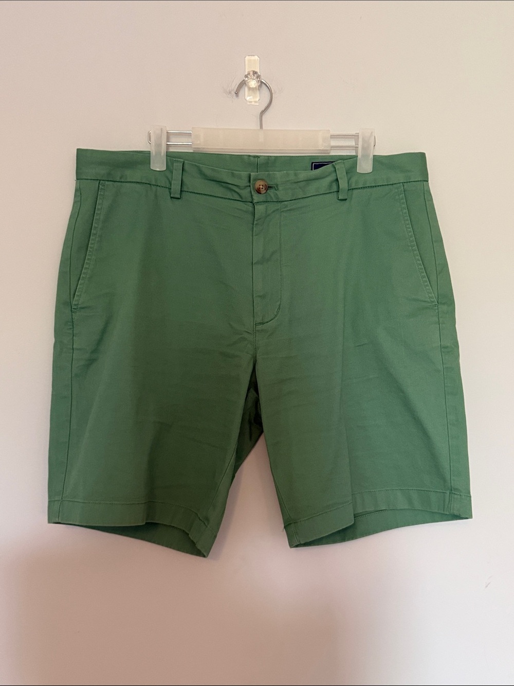 Vineyard Vines Men's Chino Shorts Size 35 Green Cotton Preppy Flat Front 9"